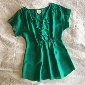 Emerald Silk Blouse, sz 6
